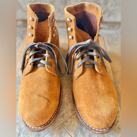Wolverine 1000 Mile Boots Men’s 10.5D Brown Suede Lace Up USA Made - Picture 4 of 13